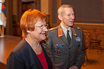 Commander-in-Chief of the Defence Forces, President Tarja Halonen and Commander of the Finnish Defence Forces General Ari Puheloinen. Copyright © Office of the President of the Republic of Finland 